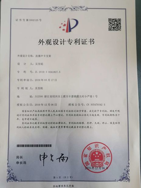 الصين SHAOXING SHANGYU ENZE PHOTOGRAPHIC EQUIPMENT CO.,LTD. الشهادات